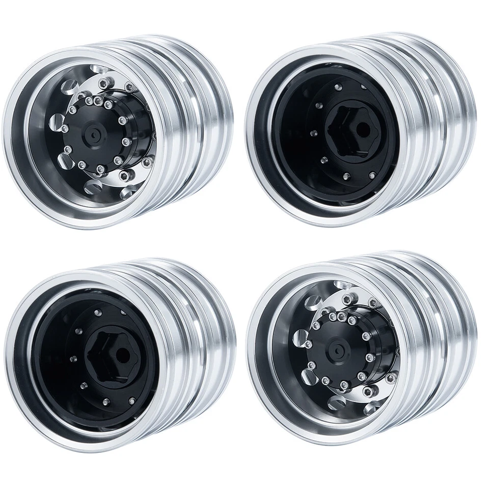 AXSPEED 1/2/4 Stück Metall Rückseite Felge für 1/14 TAMIYA Tractor Truck RC Auto - Bild 2 von 4