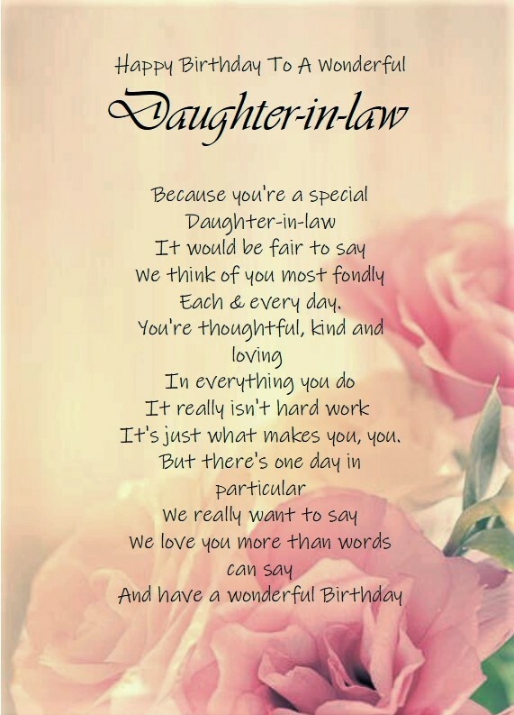 Happy Birthday Daughter-in-law - A5 Card Daughter Birthday Special