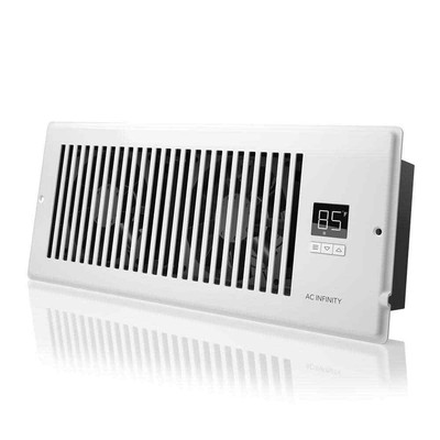 Airtap T4 120 CFM 4 in. x 12 in. Quiet Register Booster Fan with Thermostat Cont