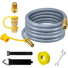12FT 1/2 Inch ID Natural Gas Grill Hose with Quick Connect Fittings, Propane ...
