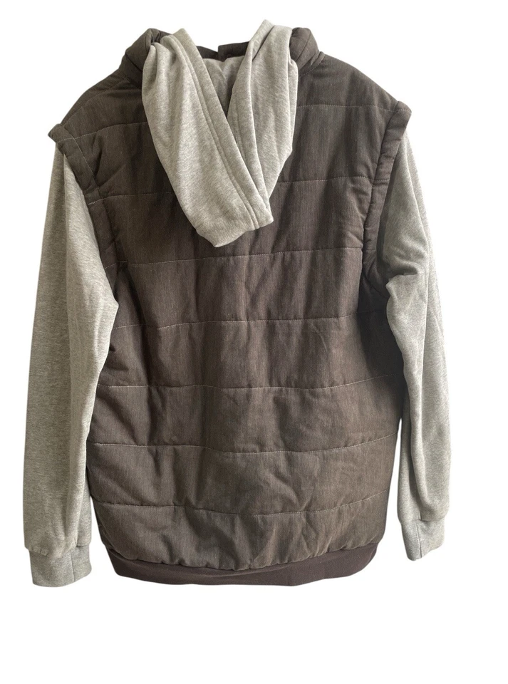 MATIX Asher Chambray Hoodie Jacket Men's SZ XL Brown/gray - Image 2 of 4