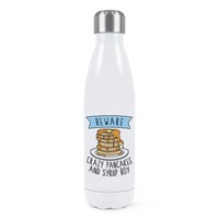 Beware VerrüCkte Pfannkuchen Und Sirup Jungen Doppelwand Wasserflasche Sohn Spaß