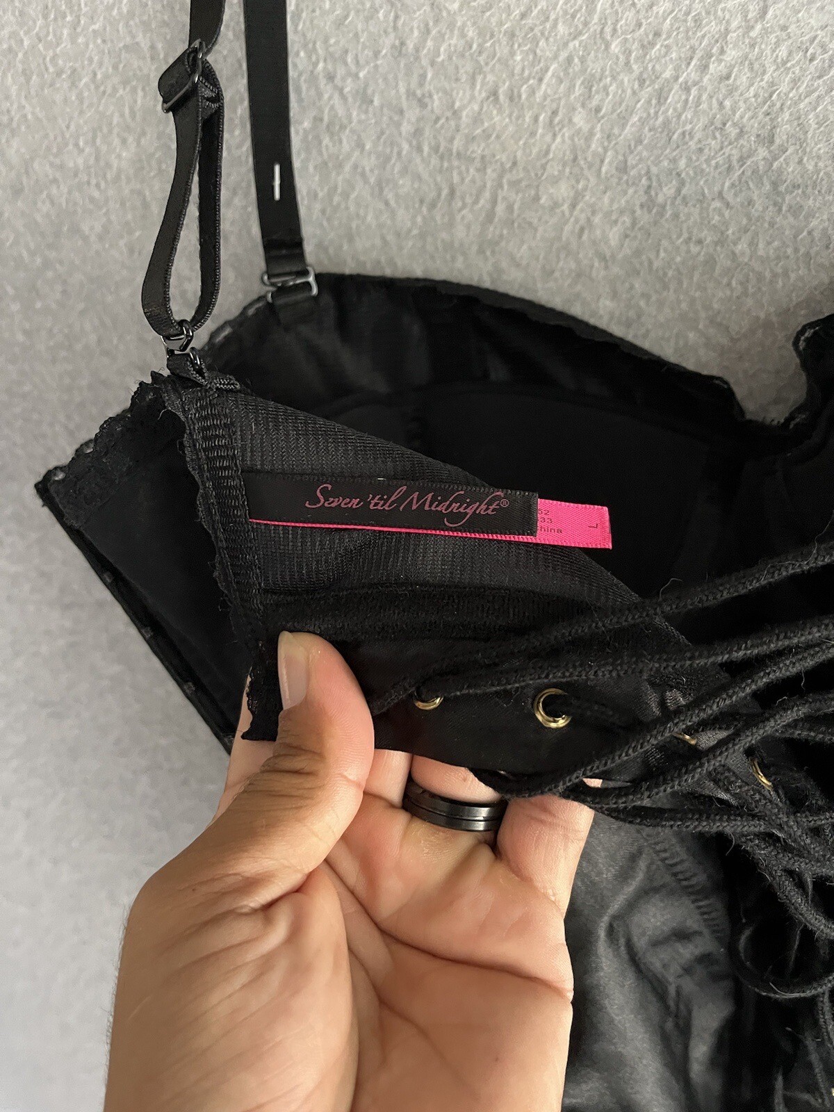 Seventilmidnight Corset Womens L Black Whimsigoth Romance Dark Fairy Sexy NWT