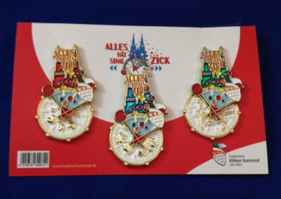 Köln Pin Anstecker Karneval Wappen Mit Kappe - Souvenir Ansteckpin 3cm
