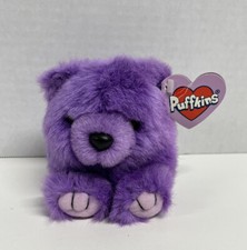 Puffkins Purple Bear Plush With Tags Vintage 1994