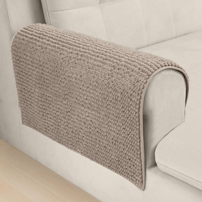 Plush Chenille Couch Cover 2 Pieces Armrest Covers anti Slip Backrest Covers Thi