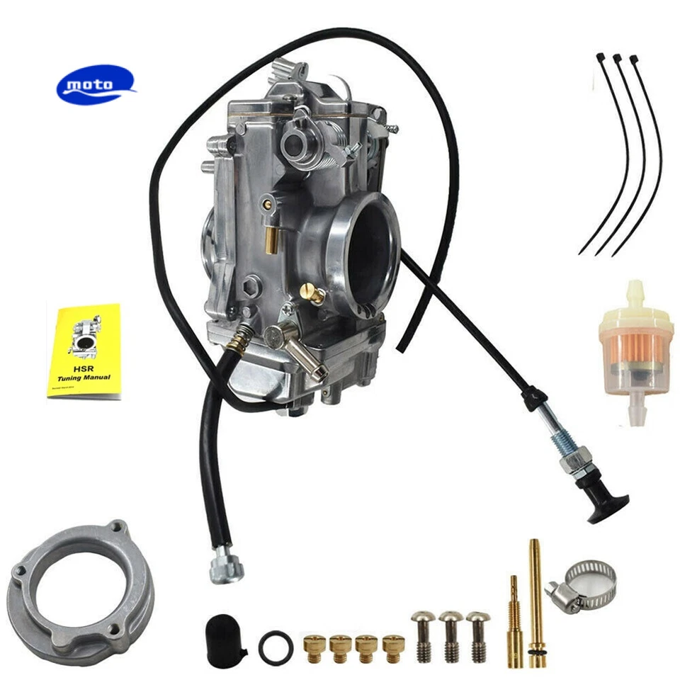 Carburador de ánima lisa HSR48 48 MM Carb 48-2 para Harley EVO Twin Cam TwinCam EE. UU. Foto 3 de 4