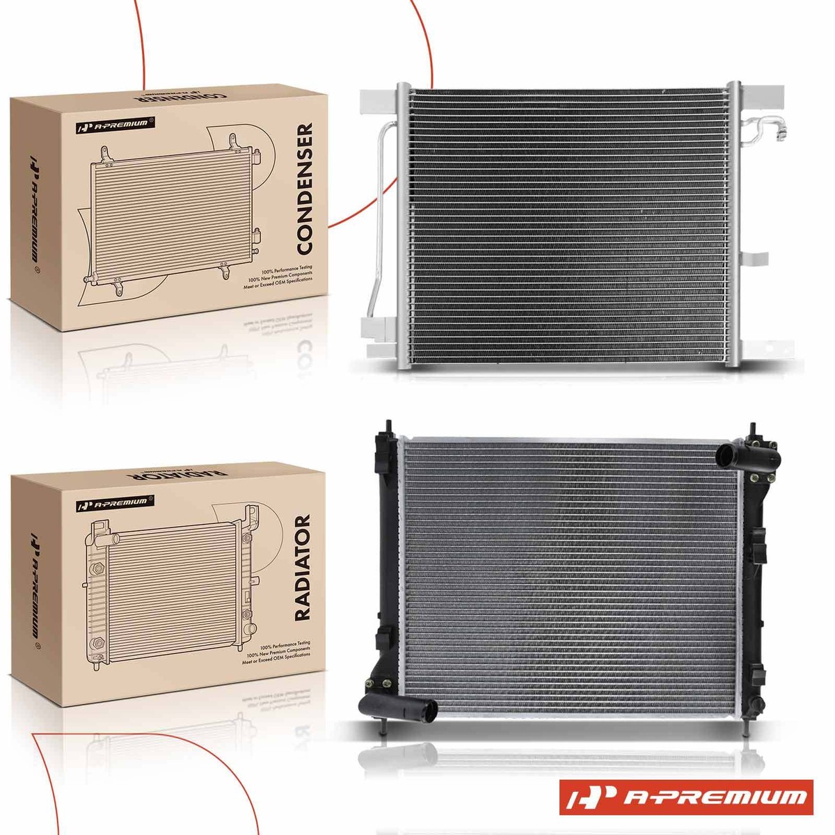 A-Premium AC Condenser Replacement For Nissan Juke 2011-2017 1.6L - Direct Fit OEM 921103DD0A
