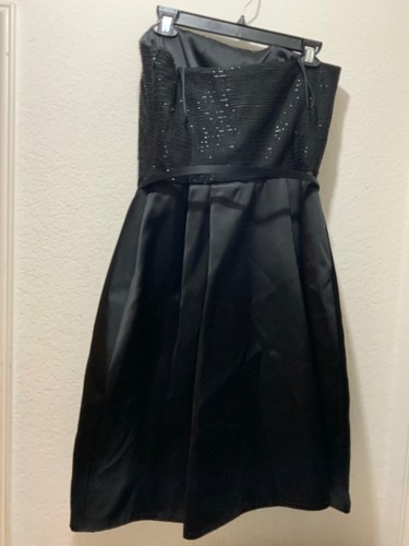 RALPH LAUREN black label Evening Cocktail dress black beaded strapless size 10 - Picture 4 of 9