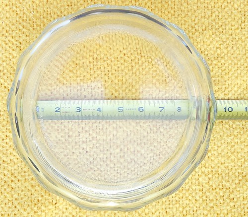 Vintage Acroroc France 9" Clear Glass Serving Salad Bowl Thumbprint Style - Picture 4 of 4