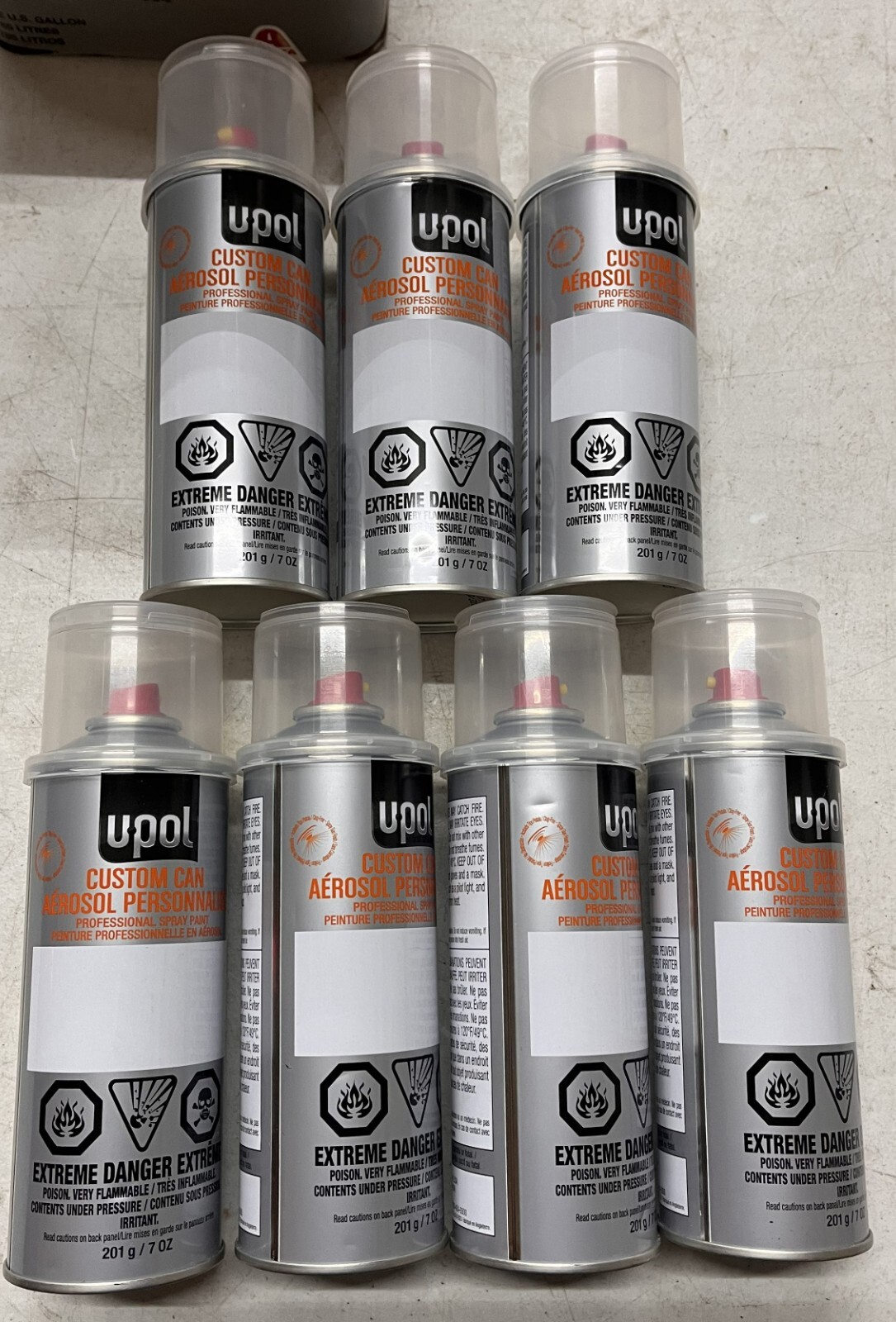 Set of 7 Upol UP0851 Custom Can Professional Spray Paint ^