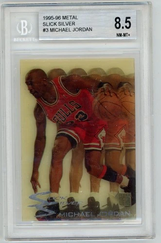 1995-96 Fleer Metal MICHAEL JORDAN #3 Slick Silver SP BGS 8.5 w/9 RARE W101