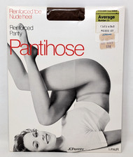 New Vintage JCPenney Average Suntan 03 Reinforced Toe 1 Pair Pantihose Pantyhose