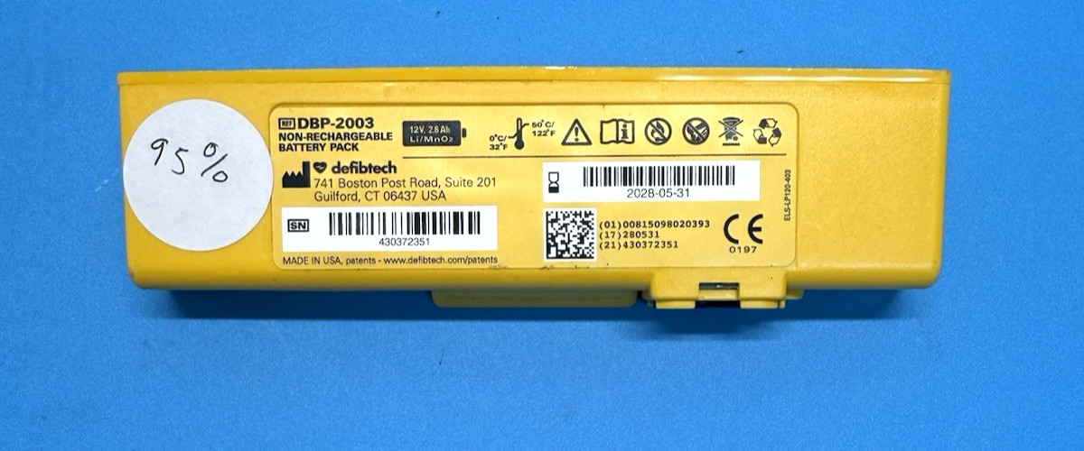 Genuine DBP-2003 Battery for Defibtech View Date 2028 12v 2.8Ah 95%