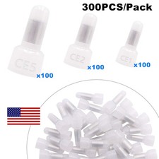 300PCS Closed End Crimp Cap Terminals Gauge 22-16 16-14 12-10AWG Wire Connectors