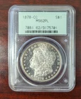 1878-CC PCGS MS62 PL OGH MORGAN SILVER DOLLAR GEN 2.1 HOLDER OLD GREEN HOLDER