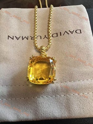 NewDAVlDYurman.Sterling*GOLD Diam.Lemon&Citrine 14mm Chatelaine