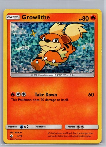 GROWLITHE 001/012 MCDONALD'S PROMOS 2018 P NM 2018 POKEMON HOLO
