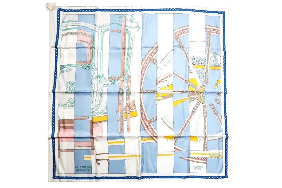 Hermes La Berline Bayadere 90cm Silk Scarf 100 Authentic Boxed