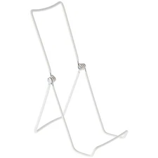Gibson Holders Adjustable White Wire Display Easel, 3.5" W x 4.5" D x 9.25" H