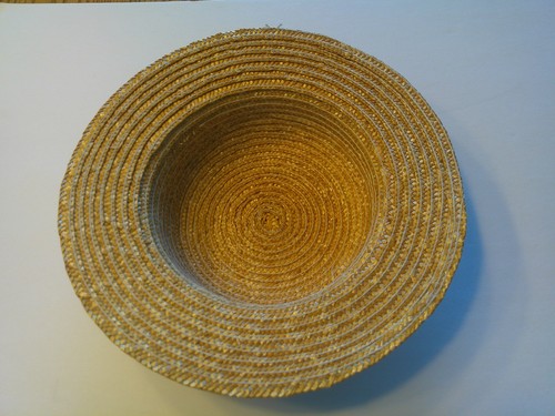 Vintage Child's Straw Hat Pink Ribbon and Flower Trim 10 1/2 In Wide SZ 4-6X - Picture 2 of 3