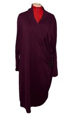 CHAPS Women's Faux-Wrap Sweaterdress Women's Plus Size 3X "EGGPLANT" Equestrian