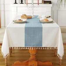 Rustic Cotton Linen Table Cloth,Tablecloths for 6 Foot Rectangle Tables,Water...