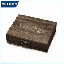Viking Natural Wooden Jewelry Boxes Retro PU Leather Bags