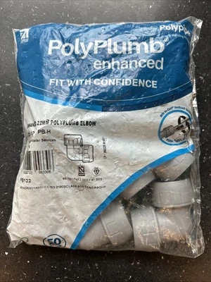 22mm Elbows X10 Polyplumb “enhanced “ PB122