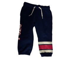Kids Polo Ralph Lauren Blue Jogger Sweatpants White Red Stripe Logo No size