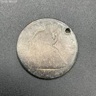 1859-S Seated Liberty Half Dollar US Silver Coin Very Worn Drilled Hole