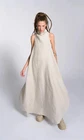 Linen High Neck Maxi Dress - Boho Summer Cocoon Dress, Plus Size Linen dress