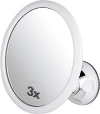 3X Magnifying Shower Mirror for Fogless Shaving, 6.7" Diameter