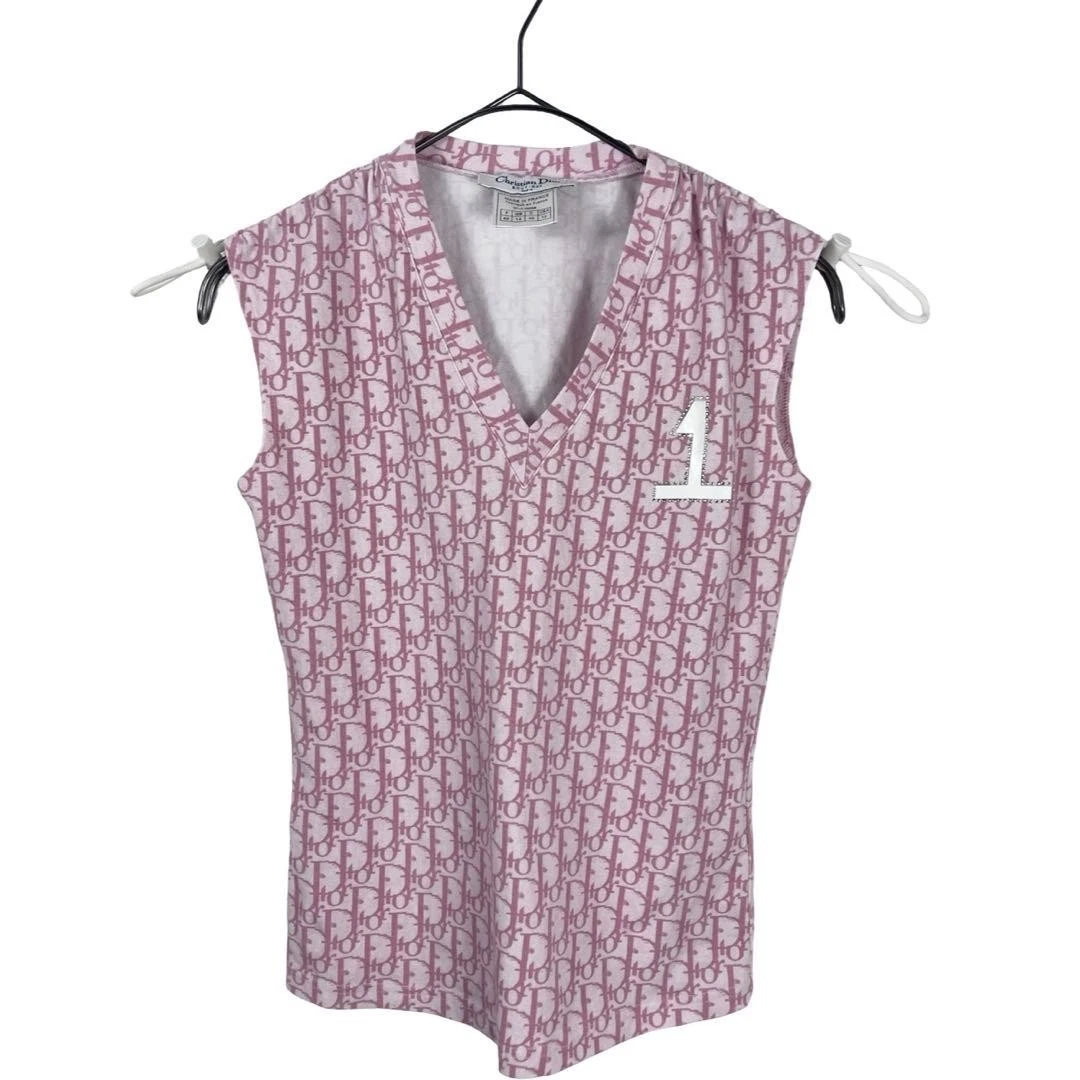 Christian Dior ストライプタンクトップ 36 Tank Top White Ribbed Cotton Jersey | DIOR