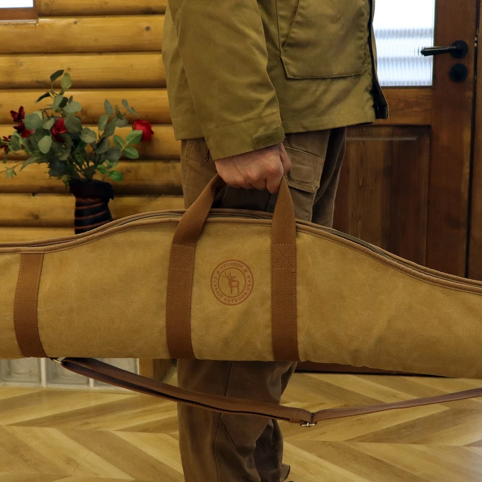 Estuche de lona para rifle TOURBON mira acolchada bolsa para rifle caza cremallera deslizamiento Foto 4 de 4