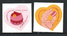 TIMBRES 2025 NEUF AA 2527-2528 LUXE XX  COEURS DE PIERRE HERMES - AUTO-ADHESIFS