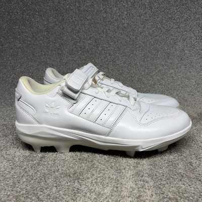 Adidas Forum Low TPU Baseball Cleats Men Size 11 Triple White Leather Shoes