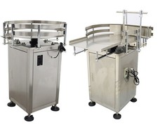 23.6" Diameter Bottle Unscrambler and Accumulation Combo Rotary Table System