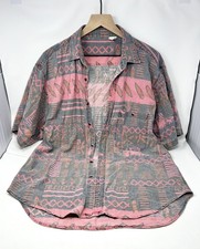 Vintage Hawaiian Shirt Mens Large Costal Tropical Tribal Print