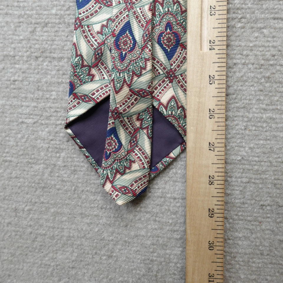 Vintage Polo Ralph Lauren Tie Beige Blue Paisley Floral Made in USA - Image 4 of 4