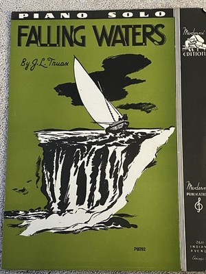 1936 FALLING WATERS Sheet Music PIANO SOLO: by J. L. Truax