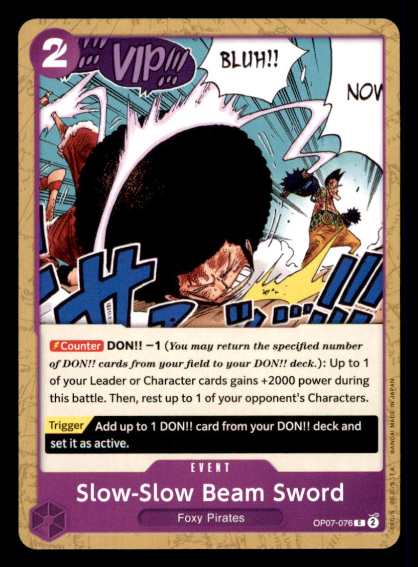 Slow-Slow Beam Sword OP07-076 Common 500 Years in the Future One Piece Near Mint