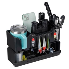 KEMIMOTO Boat Cup Holder Caddy Marine Organizer For Pontoon Jon Bass Boat Kayak