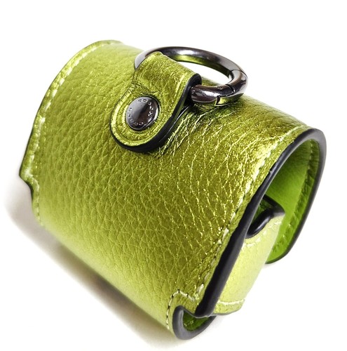 Coach Large Wireless Earbud Pro Case QB Metallic Citrine Green Foil Leather NWT - Picture 19 of 19