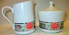 Corning Corelle  Silk  And  Roses Sugar Bowl & Lid with Creamer USA