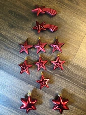 Ornaments Christmas Tree Red Plastic 13 Profiles 1.5 lbs Assorted LOT 58