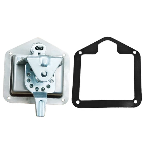 2x Stainless Steel Recessed Folding T Handle Lock Latch With Keys Fit Tool Box. - Picture 9 of 12