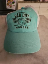 Bad Boy Mowers NICE Snapback Hat Baseball Trucker Cap Adjustable Mint/White 