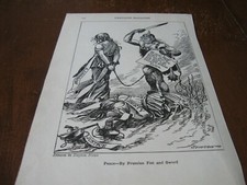 1918 Original POLITICAL CARTOON - WWI GERMAN PEACE TERMS Kaiser Trample JUSTICE