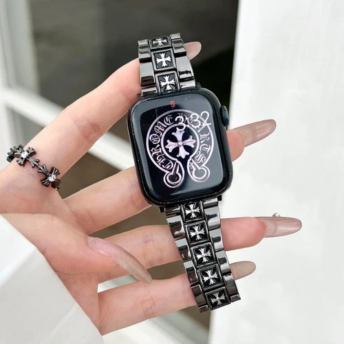 Two-Tone Triple-Row Zinc Alloy Watch Band For Apple Watch S9/8/7/6/5/4